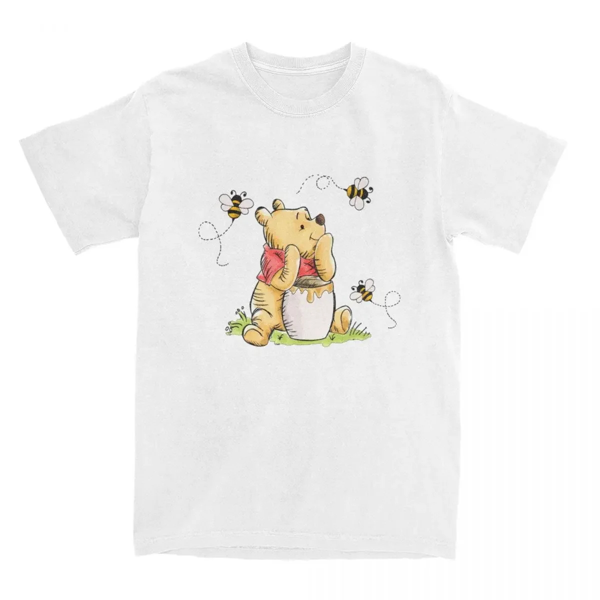 Men Women Pure Cotton  Bear Honey Tee Shirt Gift Idea Clothing Leisure Cute Winnie The Bear men clothing graphic t shirts