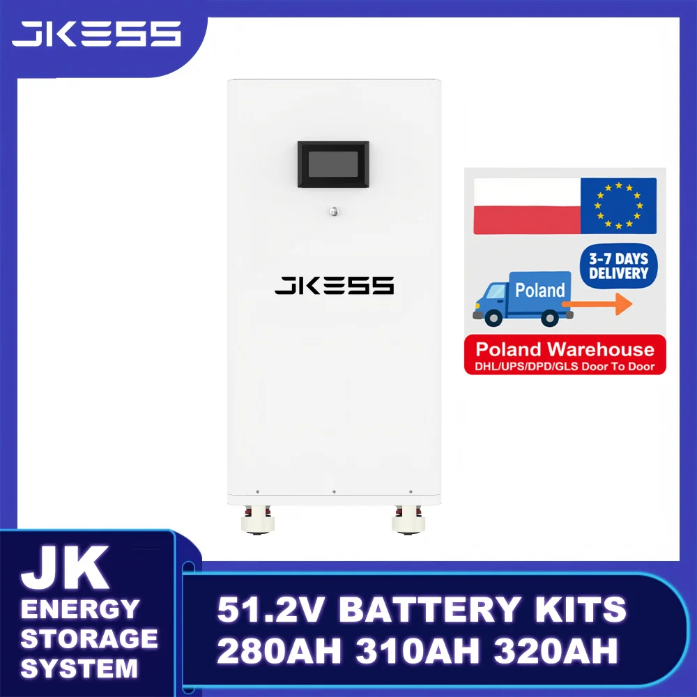 

JKESS Battery Kits Lifepo4 48V 51.2V 280AH 15KW Lifepo4 Battery Kits Power Bank for Solar Storage Tax Free EU Stock on Sale