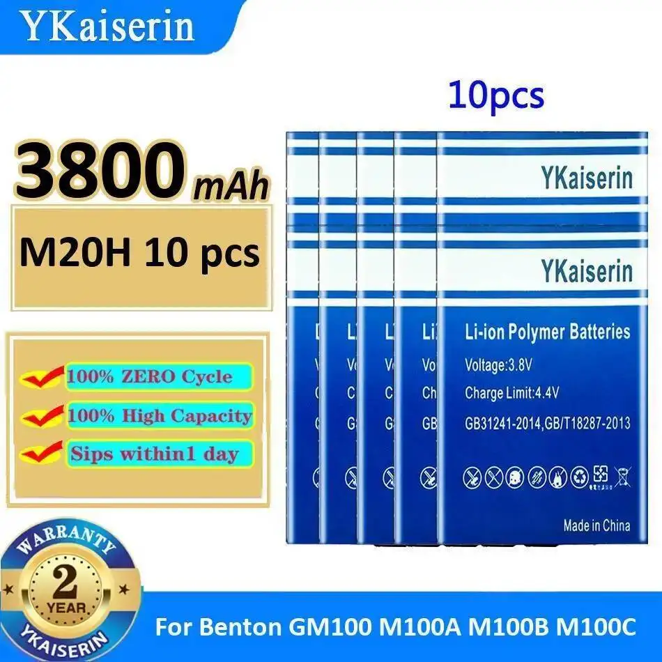 

3800Mah For Benton GM100 M100A M100B M100C Industrial Equipment Battery M20H 10 Pcs High-Capacity Durable