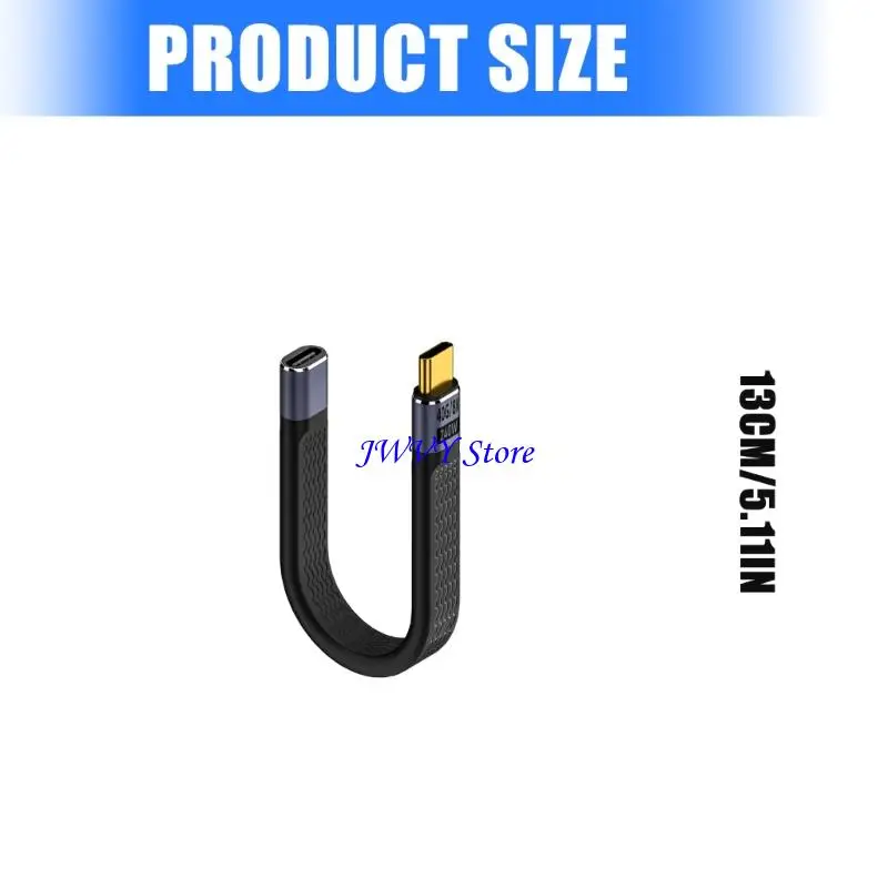 573A 240W USB C Cable carga 40Gbps Transferencia datos corta resistente a curva cordón flexible para dispositivos