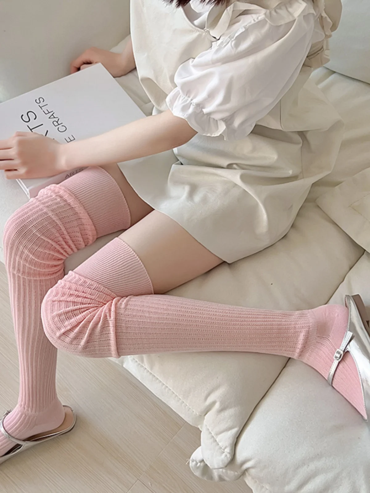 2025 Custom Logo Socks Knitting Spring Penetration Pink Women Girls Elegant Outlook Accessories For Women Valentine's Day Gift