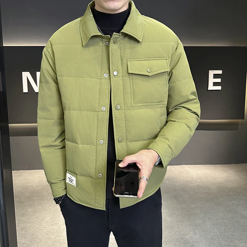 Men's Duck Down Puffer Jacket, Warm Windproof Streetwear Coat