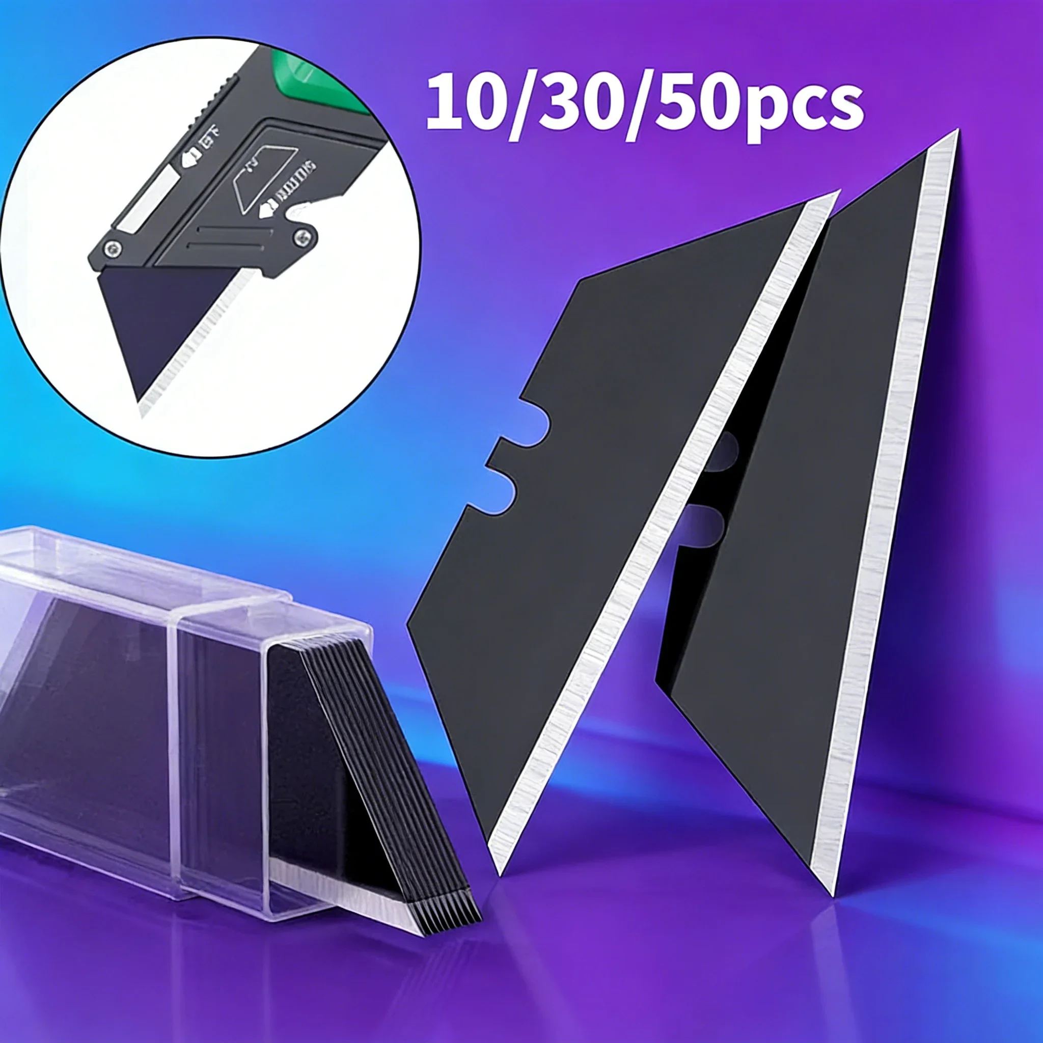 Precision-Ground Trapezoid Blades - Bulk Replacement Set (10/30/50pcs) for Professional & DIY Cutting