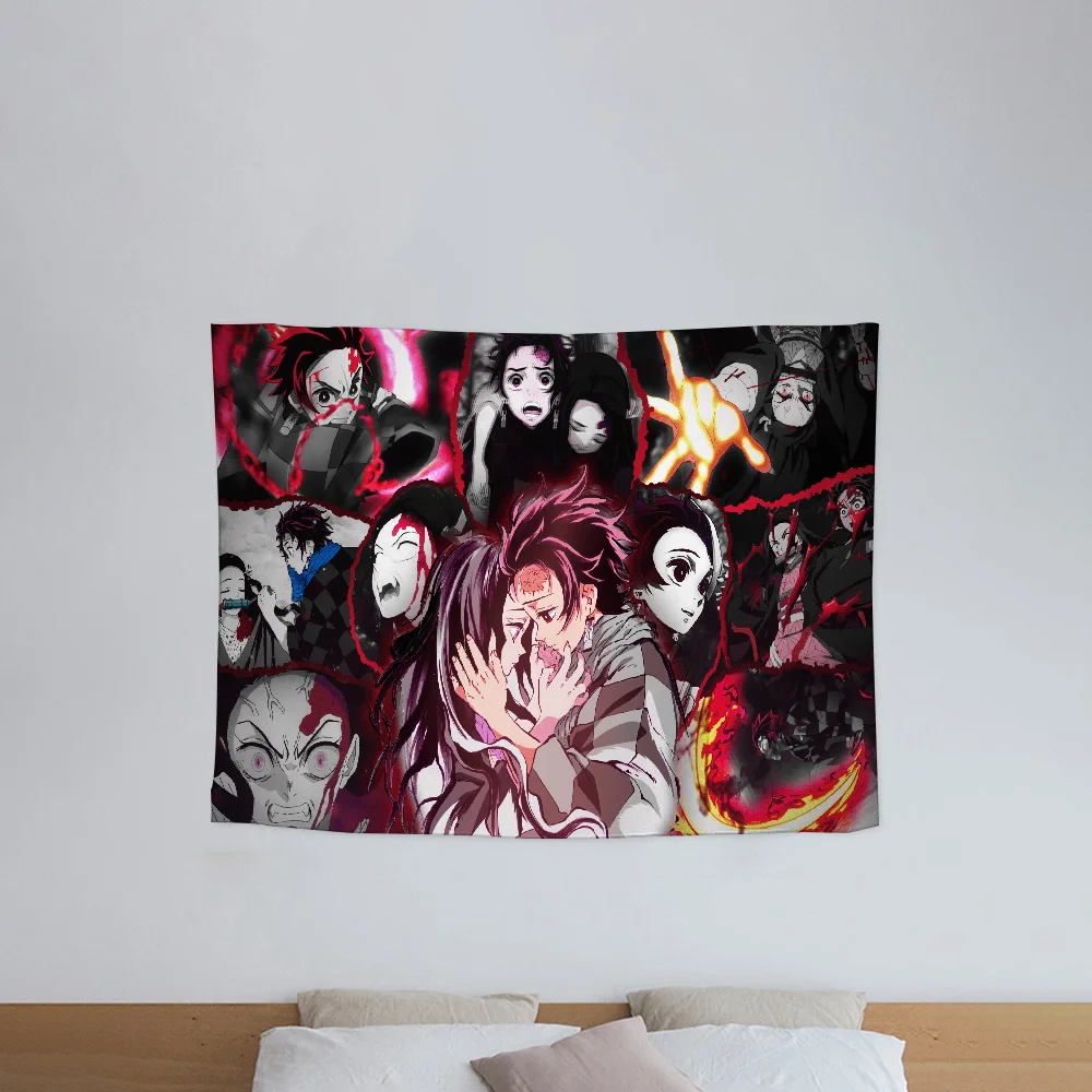 Demon S-Slayer Nezuko Kamado Tapestry Decoration party Background Hanging Cloth Bedroom Tapestry Room Decor Aesthetic