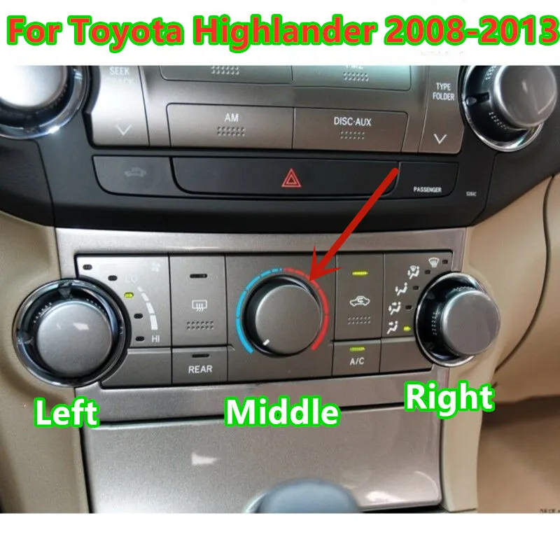 

For Toyota Highlander 2008-2013 Instrument Air conditioning Middle knob Replace