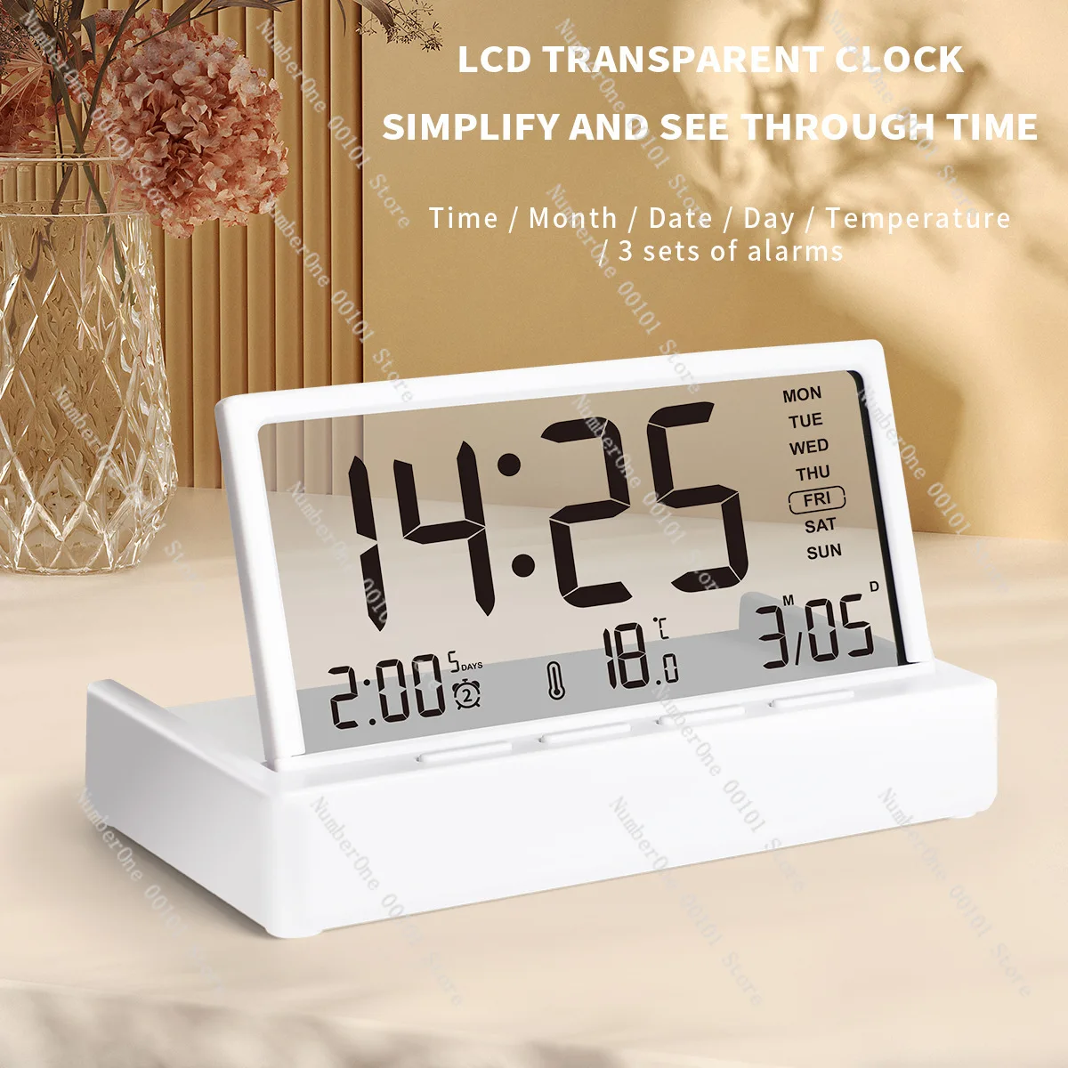 Folding alarm clock, student-specific household thermometer, children's smart electronic clock