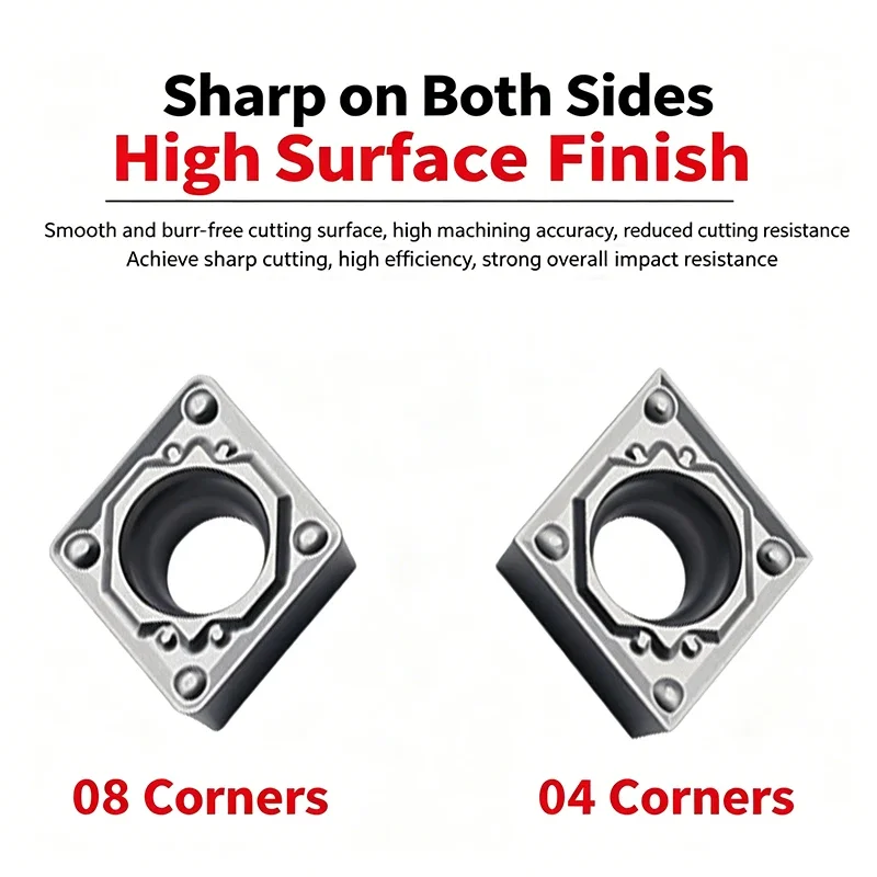 Cermet Rhombic Boring Internal Hole CNC Turning Inserts CCMT060204 CCMT060208 CCMT09T304 CCMT09T308 For Machining Steel Parts