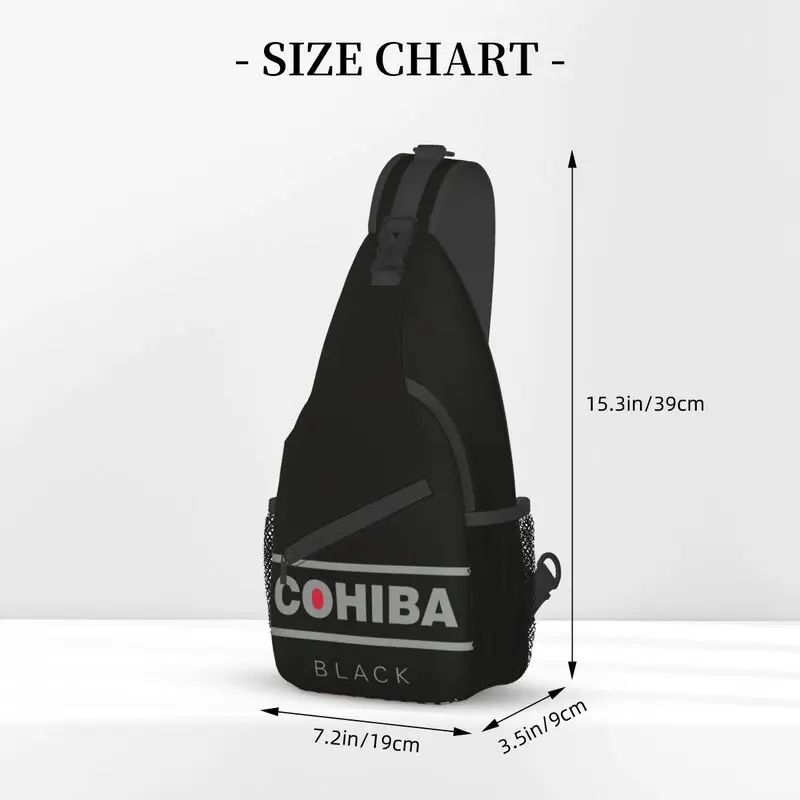 Charutos cubanos Cohiba logotipo mochila crossbody sling para homens, saco de ombro legal para acampar, ciclismo