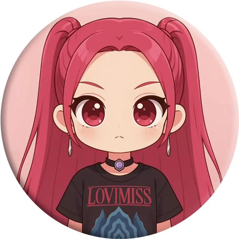Nuovo Kpop Demon Hunter Girl Group Cartoon Badge Film lucido Spilla in ferro Accessori pendenti per regalo di raccolta di fan