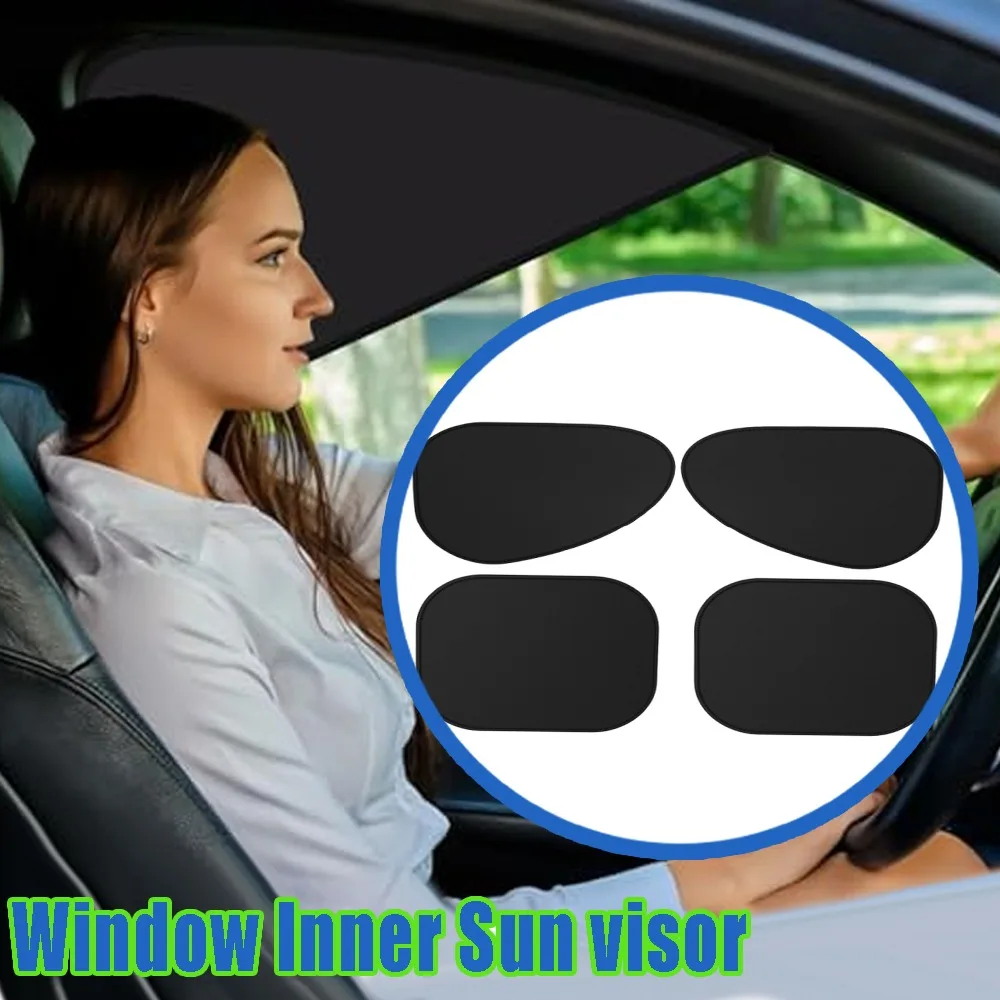 

Foldable Car Window Sun Shade 2pcs Static Front Side Sunshade Vehicle UV Protection Anti Glare For SUV Sedan Truck Black