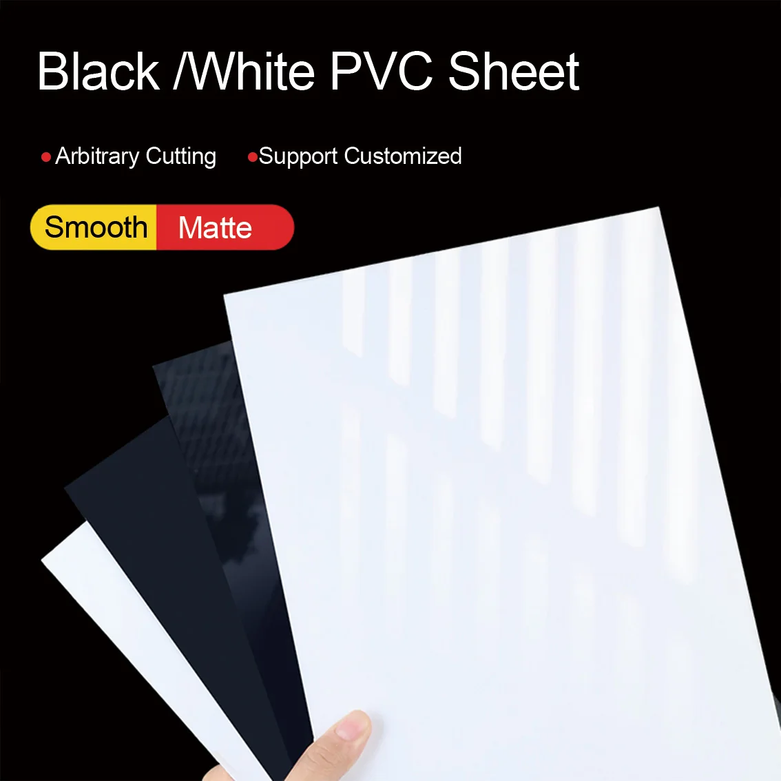 

1Pcs Thick 0.3/0.5/0.8/1.0/1.5/2.0/3.0mm Matte/Glossy PVC Plastic Board PVC hard Plate for DIY Model/Template/Gasket/Stationery