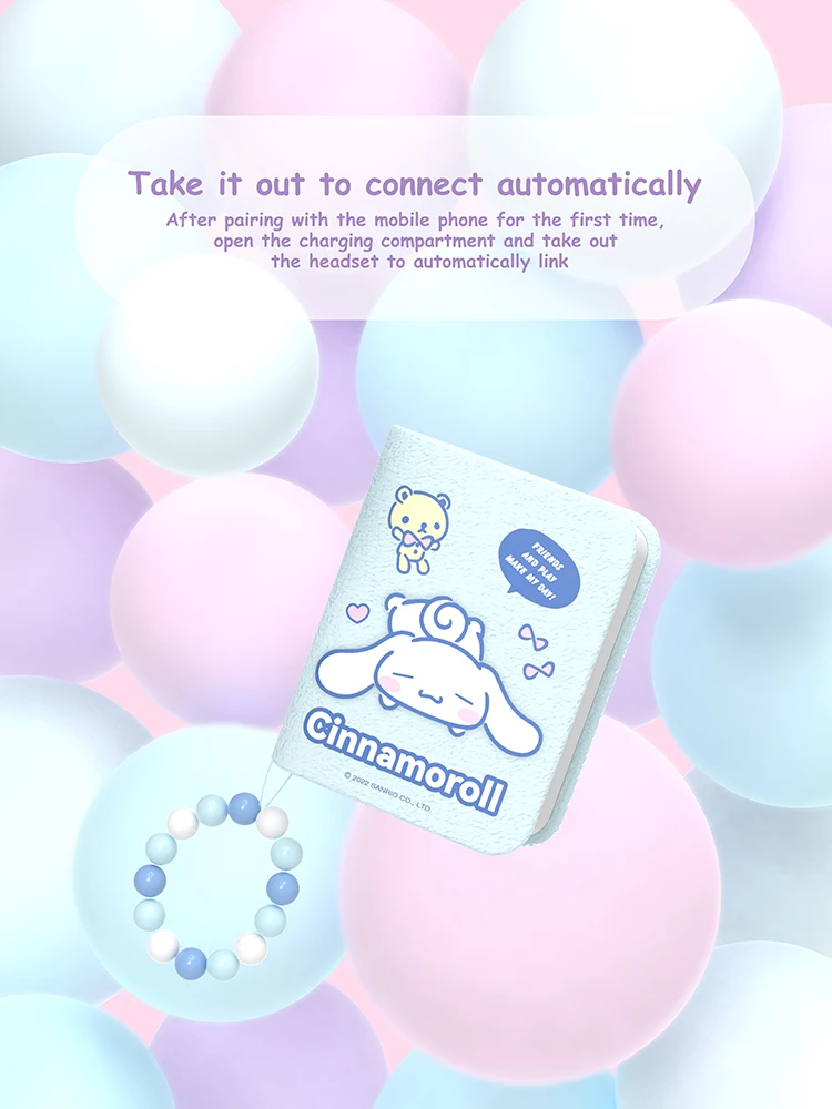 Sanrio Kuromi auricolari Bluetooth Cinnamoroll True Wireless Headset Pochacco Sport riduzione del rumore Touch Control giochi cuffie