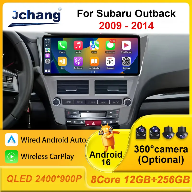Navi GPS for Subaru Outback 2009 - 2014 Car Radio Head Unit Auto Tools Touch Screen WiFi 4G Audio CarPlay Multimedia Player QLED
