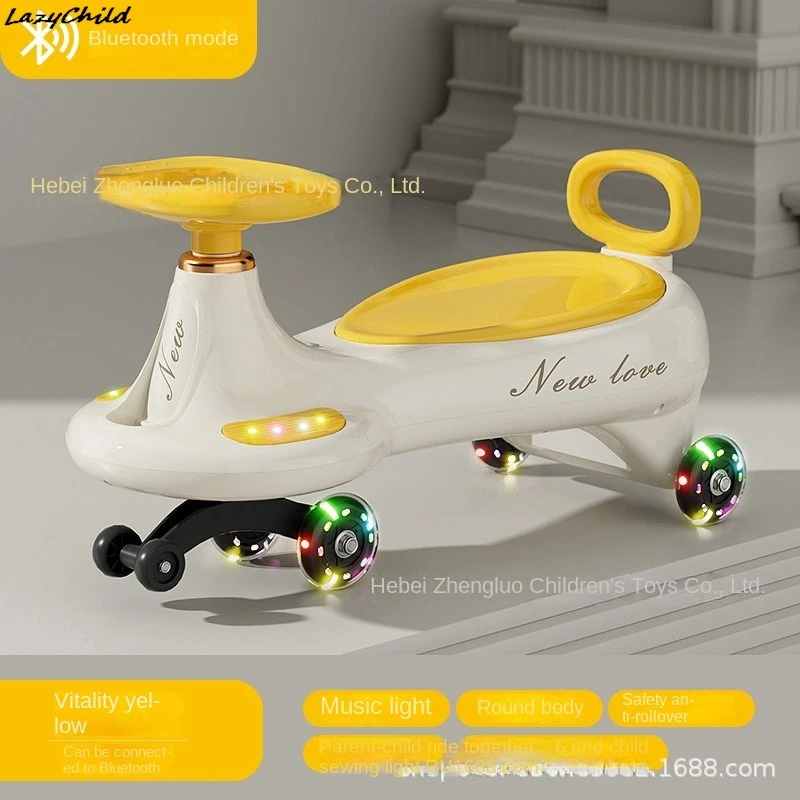 lazychild children's twisted car toys 2-8 years old silent anti-side-turning children's music rocking carro de passeio infantil