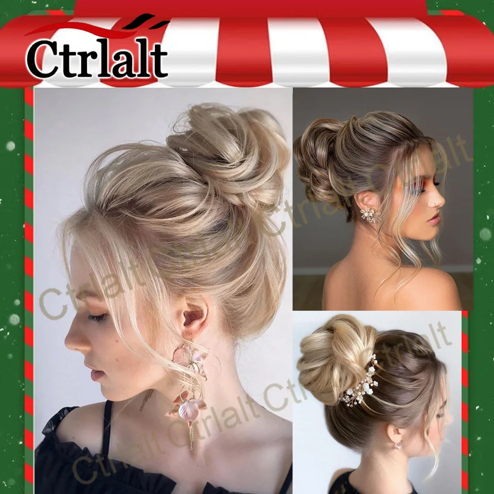 Synthetic Curly Hair Bun Elastic Band Chignon Rubber Band Ponytail Hairpiece For Women Christmas Dress Up Or Cosplay part Use