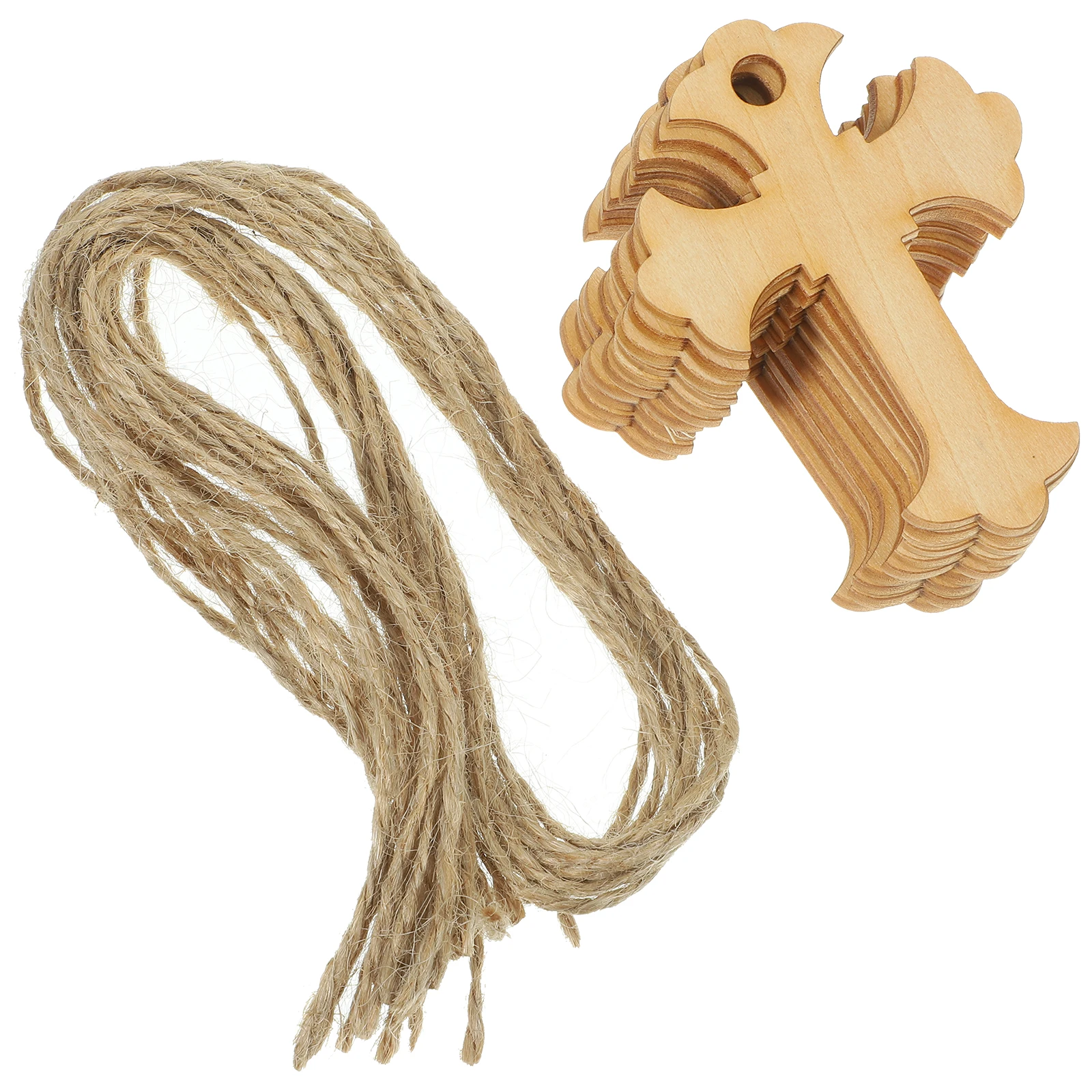 

50pcs Wooden Cross Ornament Wall Hanging Decor For Home Christmas Tree Craft Religious Cross Adornment Wood Wall Decor