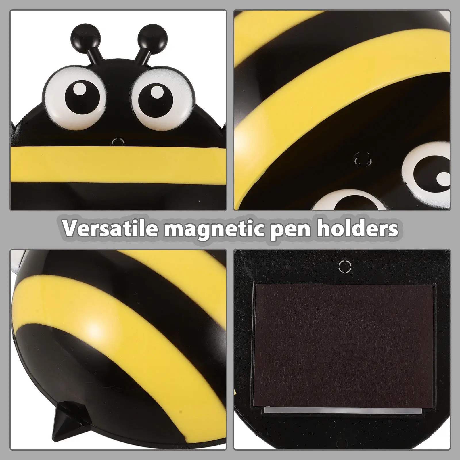 

Plastic Bee Shape Magnetic Pen Holder Cartoon Whiteboard Marker Organizer Chalk Storage Office Home School Stationery Container