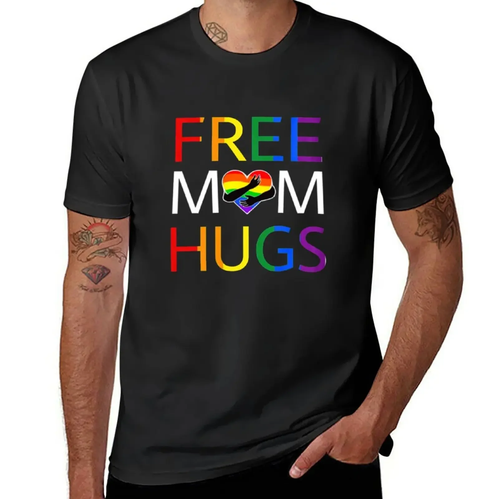 

FMH Rainbow T-Shirt blacks vintage clothes plain white t shirts men