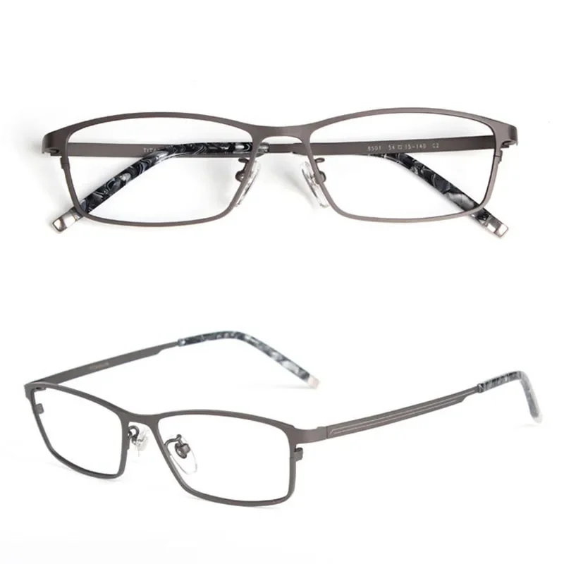 KUXA ビジネス処方メガネ チタン眼鏡 クリア近視レンズ 遠視光学眼鏡 抗ブルーライト読書