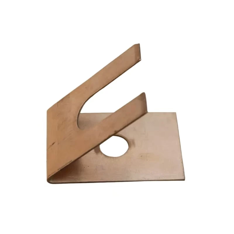 CNC machined copper U-shaped industrial connector with holes