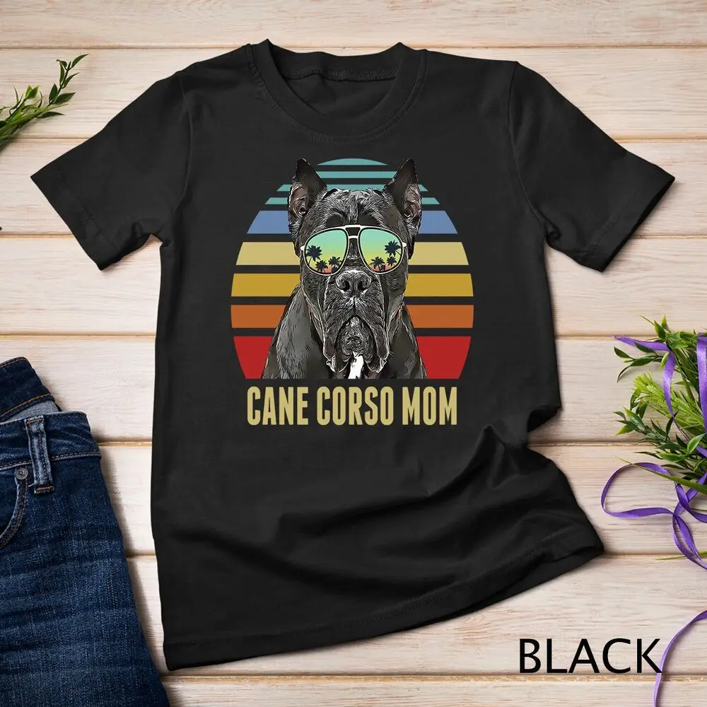 Cane Corso Best Dog Mom Ever Retro Sunset Beach Vibe Unisex T-shirt image 2