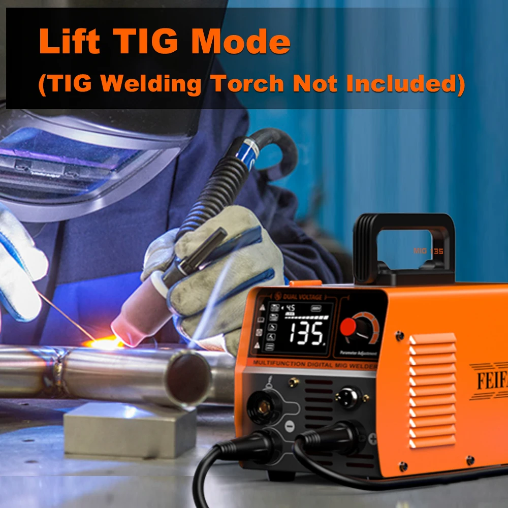 FEIFANKE MIG135 saldatrice MMA/GASLESS MIG/LIFT TIG 120A saldatore Flux Core saldatore per acciaio al carbonio acciaio inossidabile