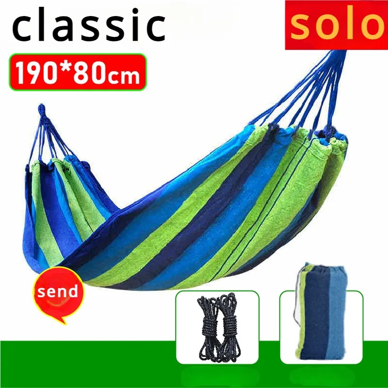 1set Outdoor Camping Canvas Hammock Single Double Hammock Outdoor Anti-rollover Duck Bill Buckle Camping Accessories