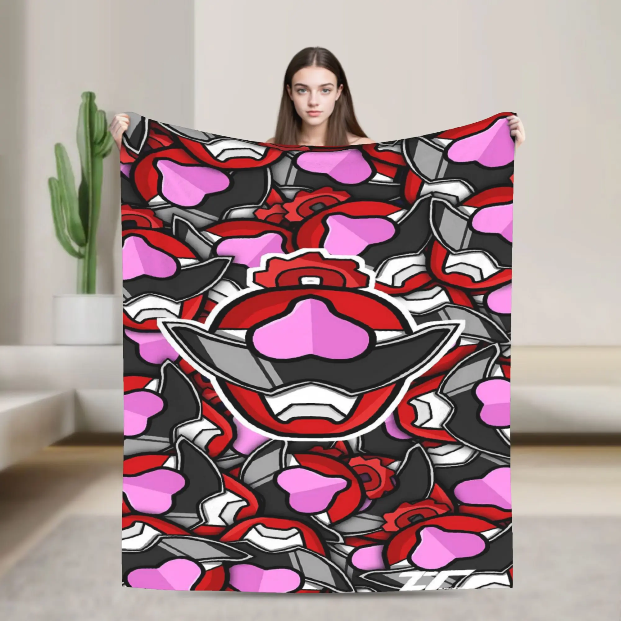 Hot Pink Fragment Kamen Rider Warm Soft Blanket Office Plush Throw Blanket Fluffy Couch Chair Flannel Bedspread Sofa Bed Cover