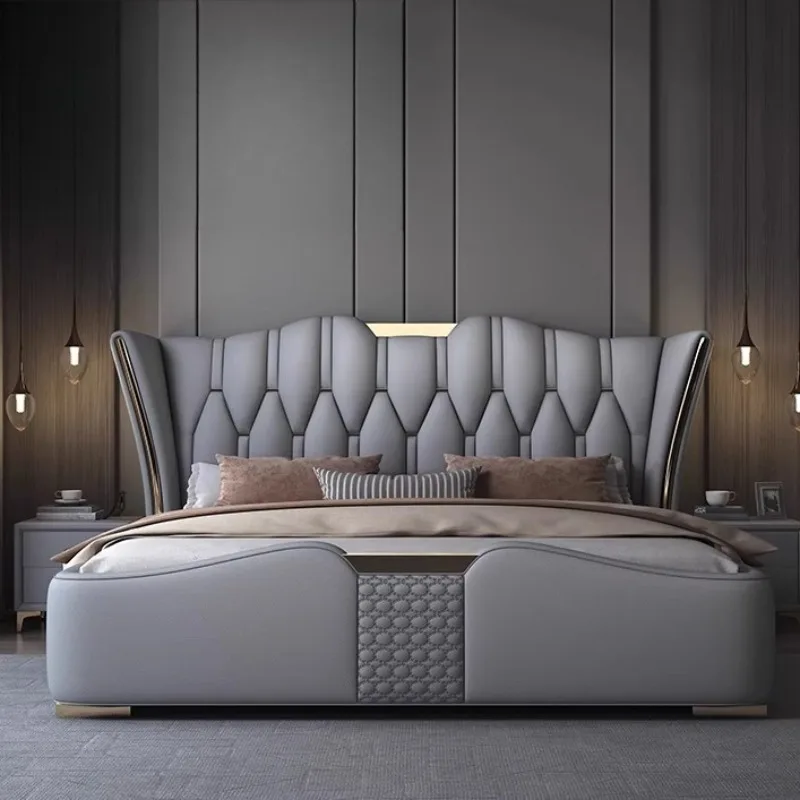 

Design Storage Double Bed Mattress Minimalist High Modern Double Bed Frame Luxury Cheap Cama Matrimonial Bedroom Furniture Set