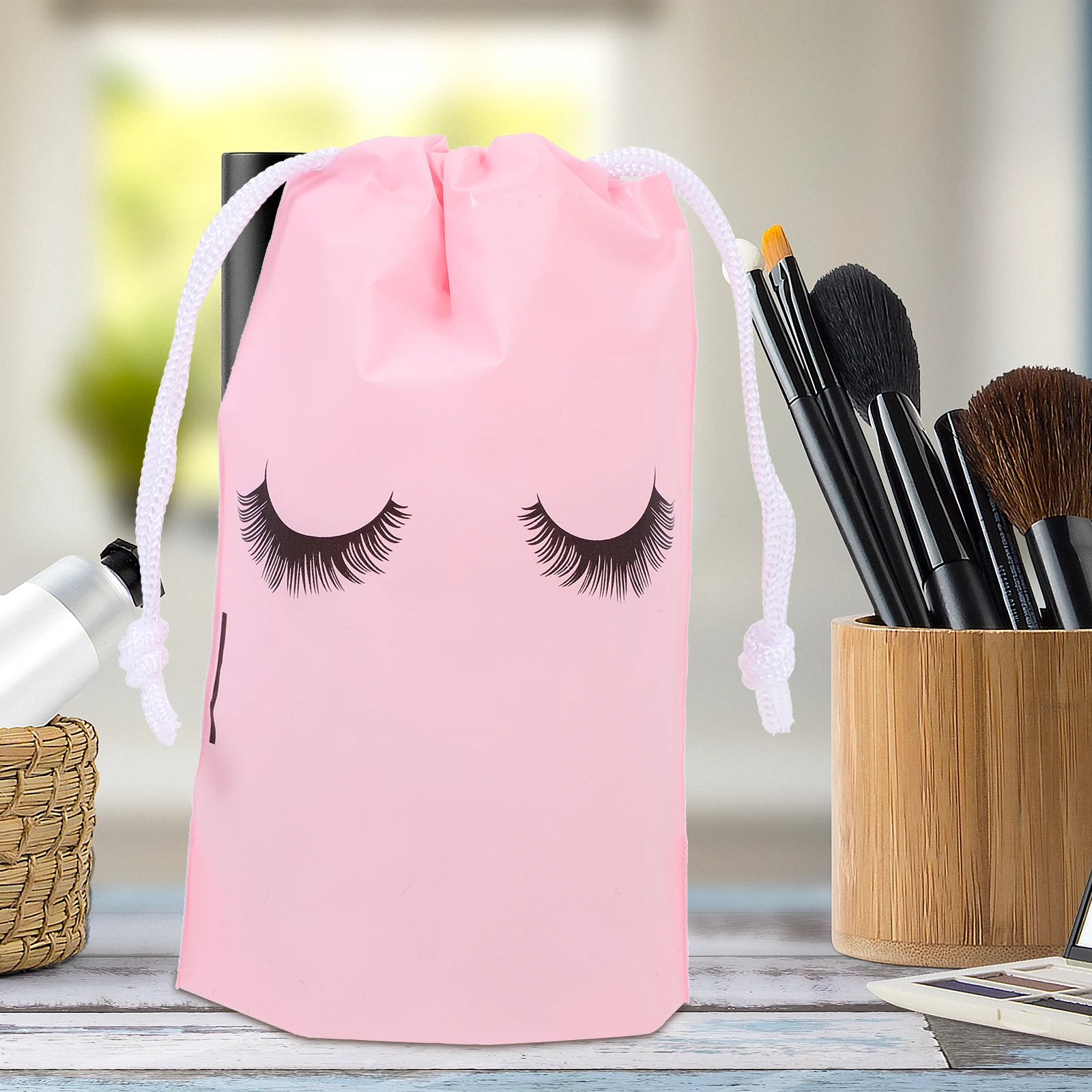 

50pcs Makeup Storage Bag Travel Pink EVA Case Cosmetics Toiletry Organizer Waterproof Drawstring Multi Compartment