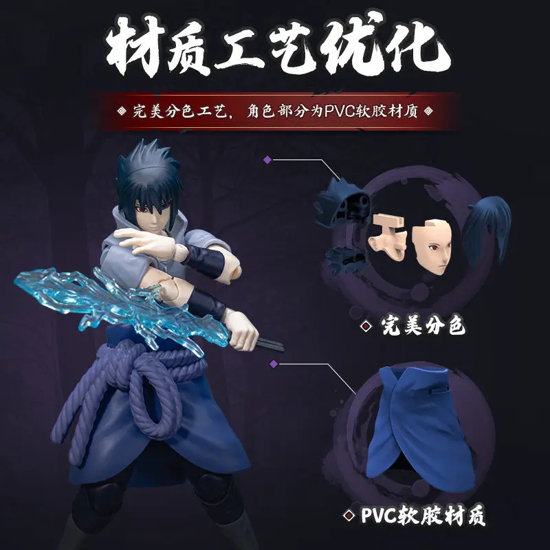 BLOKEES Original NARUTO Uchiha Sasuke Namikaze Minato Serie CHAMPION CLASS Golden Flash ‌   Figuras de Acción Armables, Juguetes, Modelo