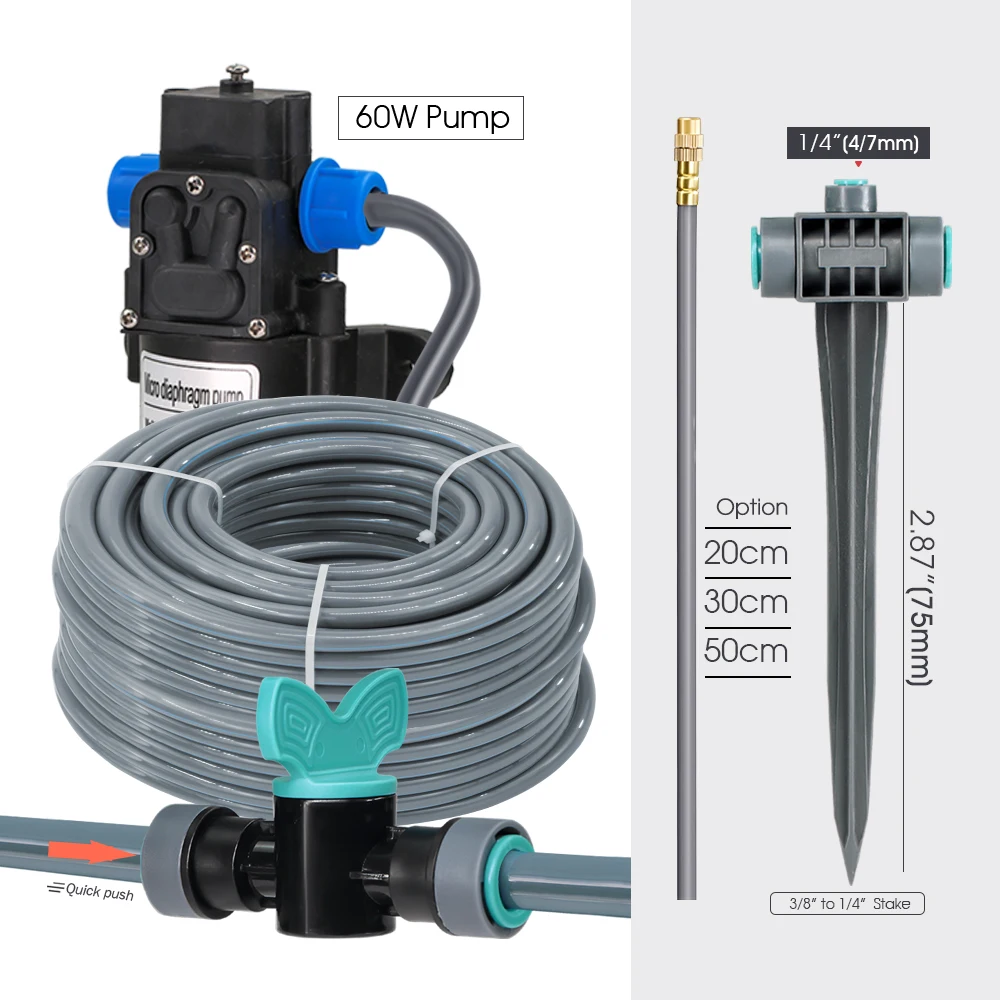 20-50cm Universal Nozzle Sprayer Garden Watering System Insert Into Soil 17.5cm Stake Sprinkler Mist Automatic Irrigation Kit