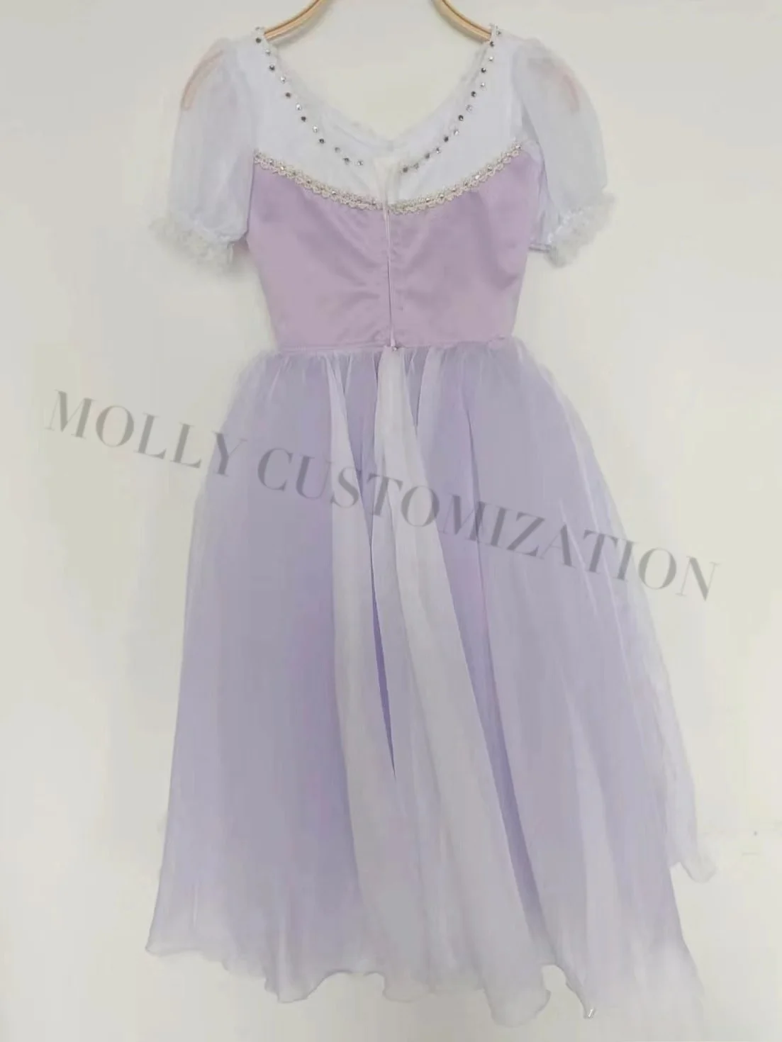 High-end customized ballet light purple Giselle's unstoppable daughter professional performance competition dance gauze skirt