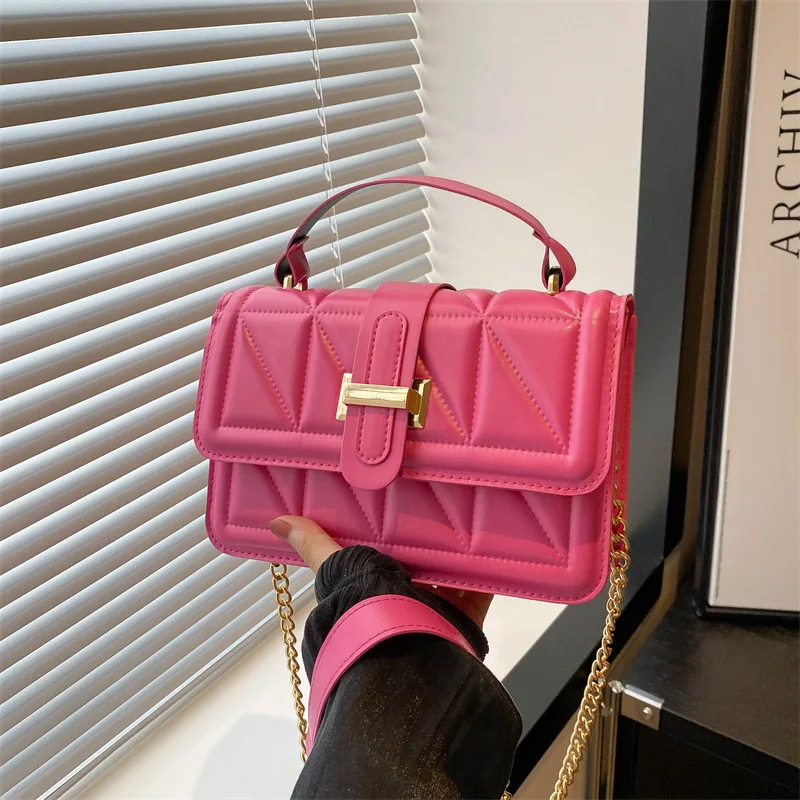 

Квадратная сумка с ремешком-цепочкой, просторный кошелек на плечо для женщин, минималистичная сумка через плечо, модная сумка с верхней ручкой, универсальная дневная сумка ​