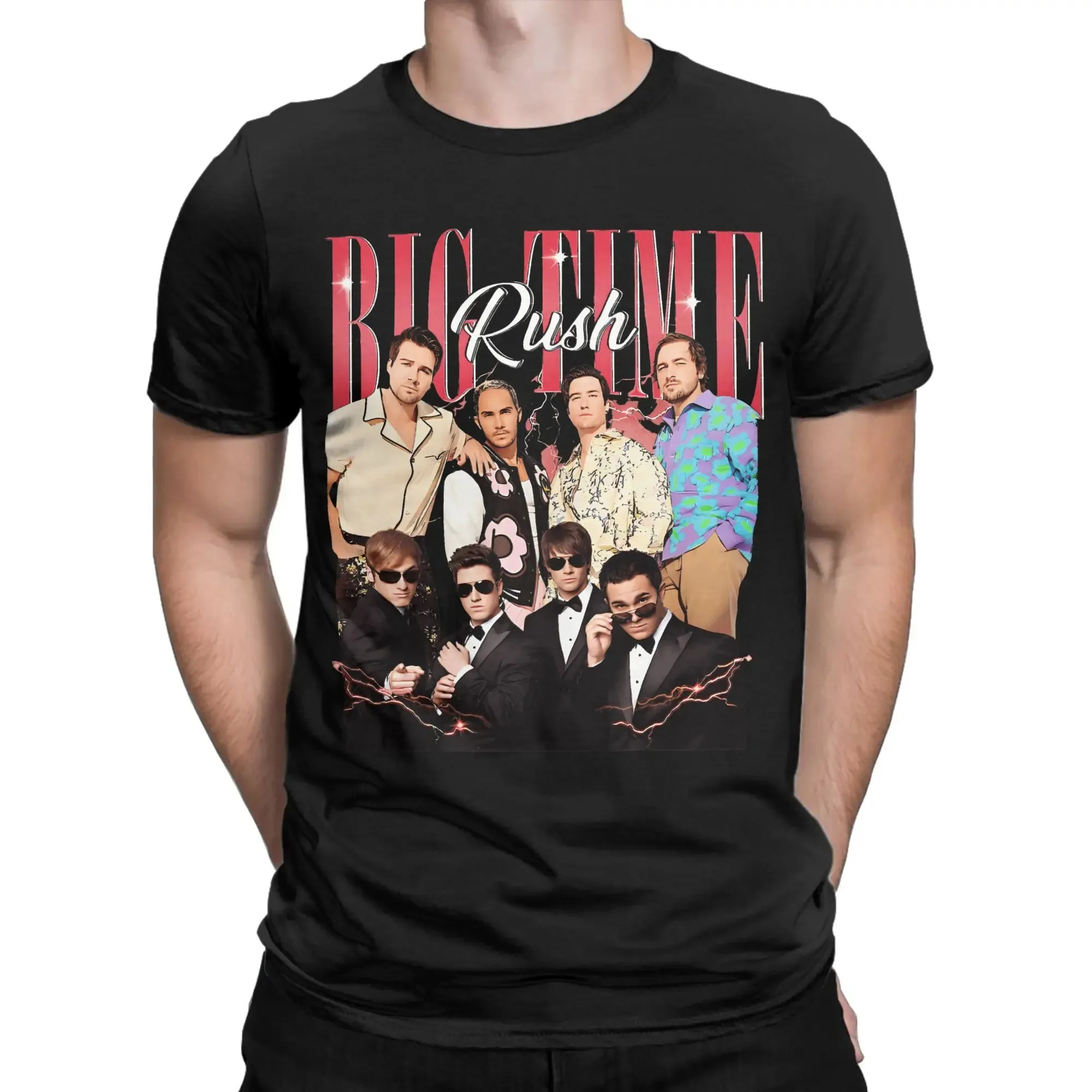 Camisetas divertidas Y2K Big Time Rush Band, camisetas de algodón estampadas para hombres, camiseta estampada a la moda, camiseta de manga corta Unisex