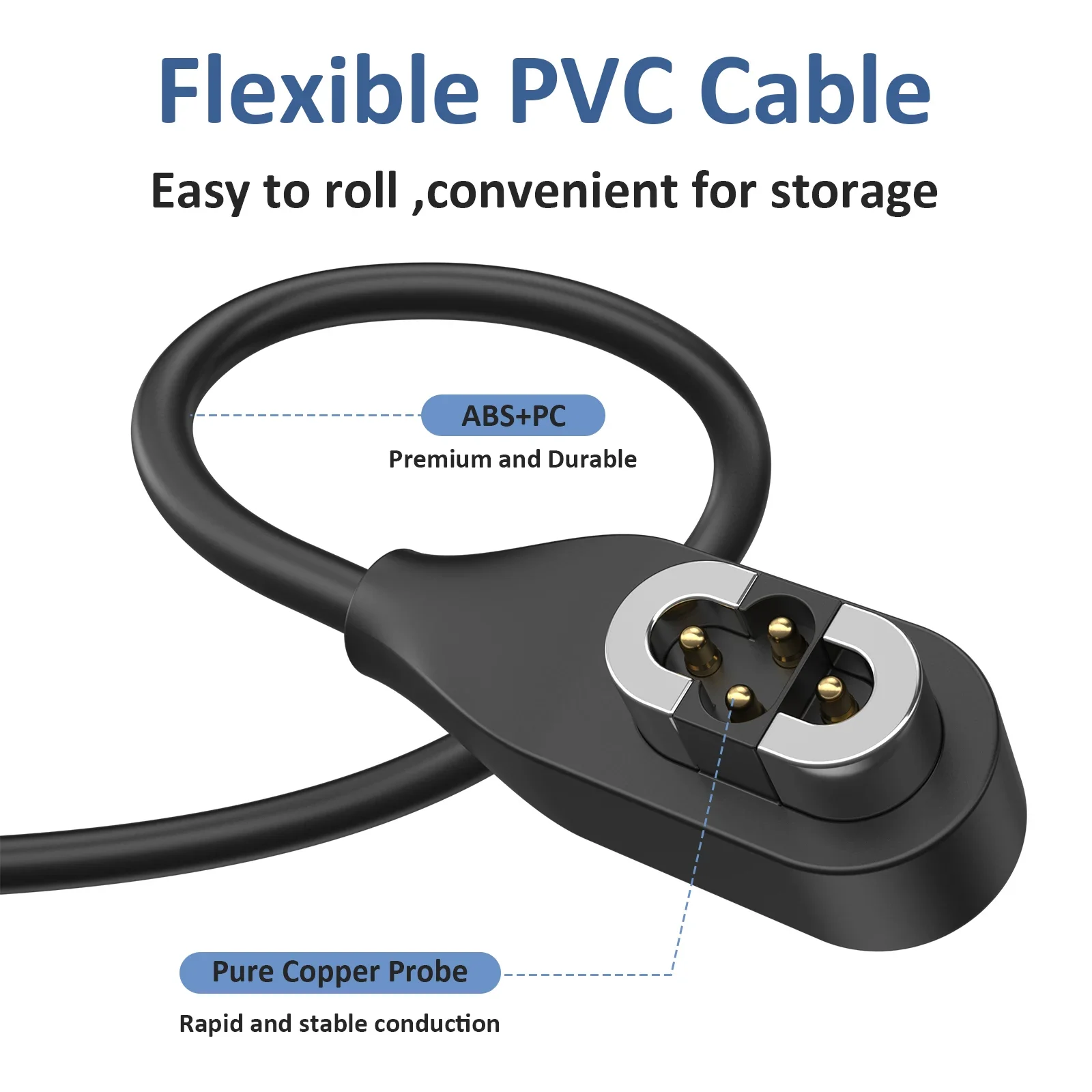 USB pvc Quick Charging Cable For SHOKZ OpenSwim Pro S710 Bone Sound Conduction Headphones 4Pin Magnetic Charger Cord