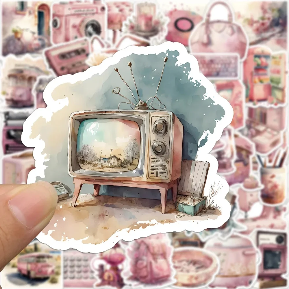 

10/30/63pcs Pink Vintage Aesthetic Cartoon Stickers Cute Vsco Decals Decoration DIY Laptop Phone Motorcycle Graffiti Sticker Toy