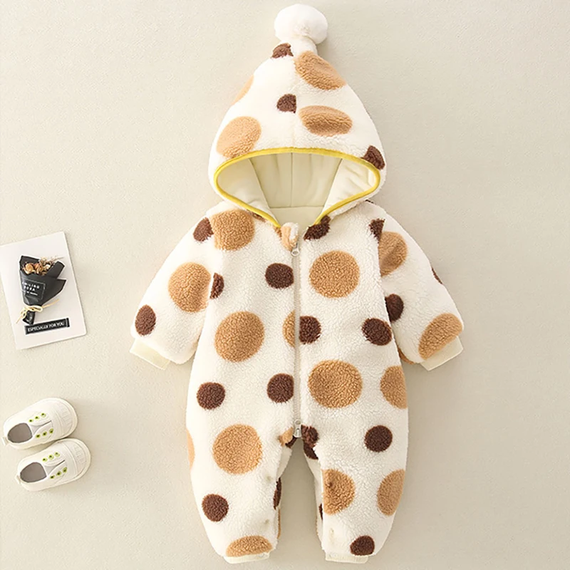 

Winter Clothes Baby Unisex Romper Hooded Infant Boy Jumpsuit Thick Outer Onesies Newborn Toddler Girl Outfit Children Kid A577