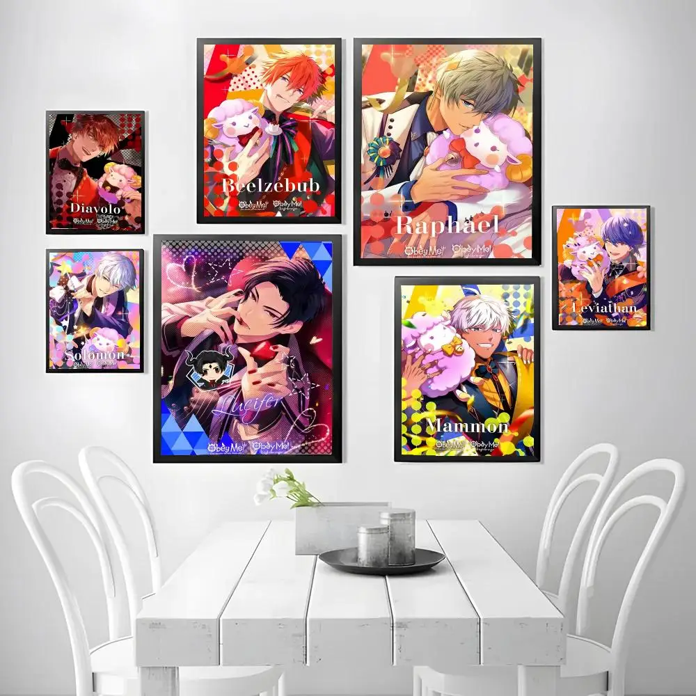 Obey Me! Game O-obey M-me Poster Stickers, suitable for game rooms, bedrooms, corridors, home wall art decor, gifts