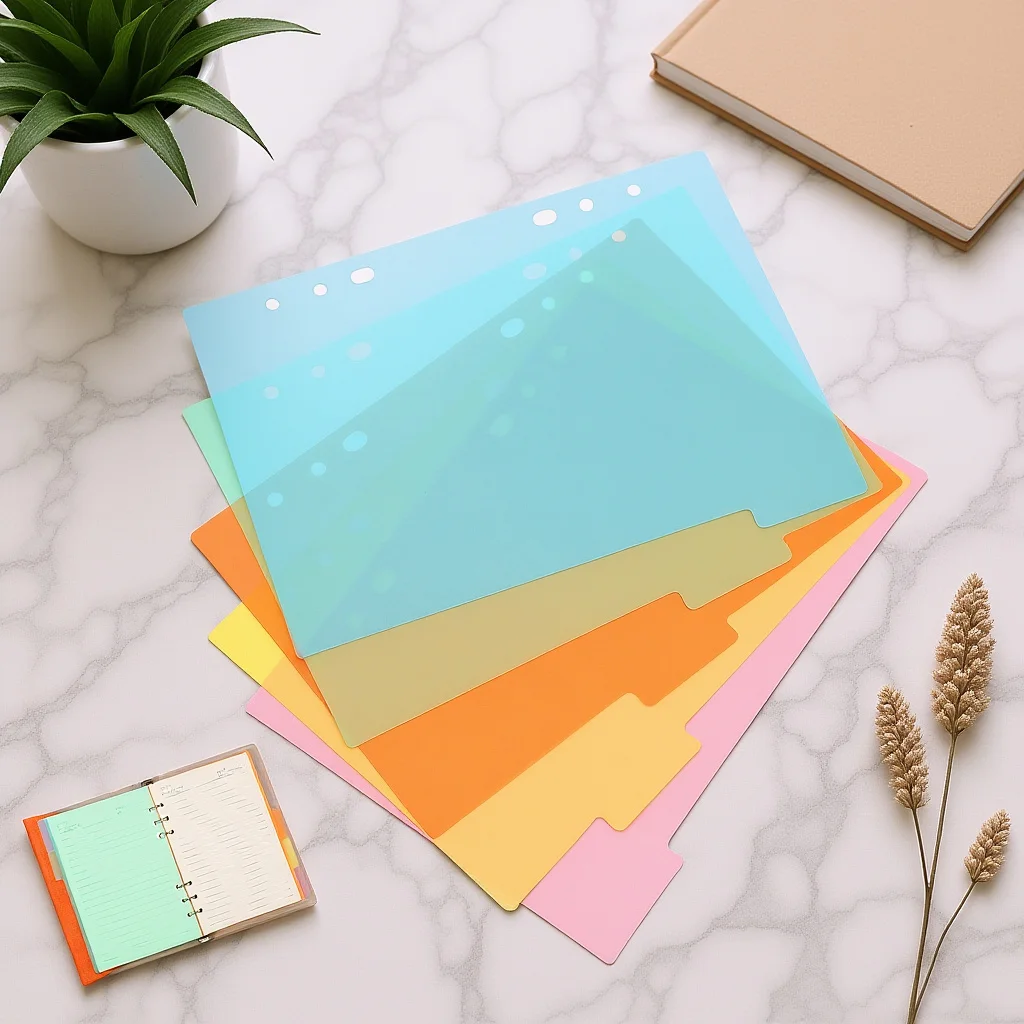 A5 Binder Dividers with Tabs 10 Pcs Index Card Divider for 6 Ring Notebook Subject Pocket Cute Travel Labels Alphabet