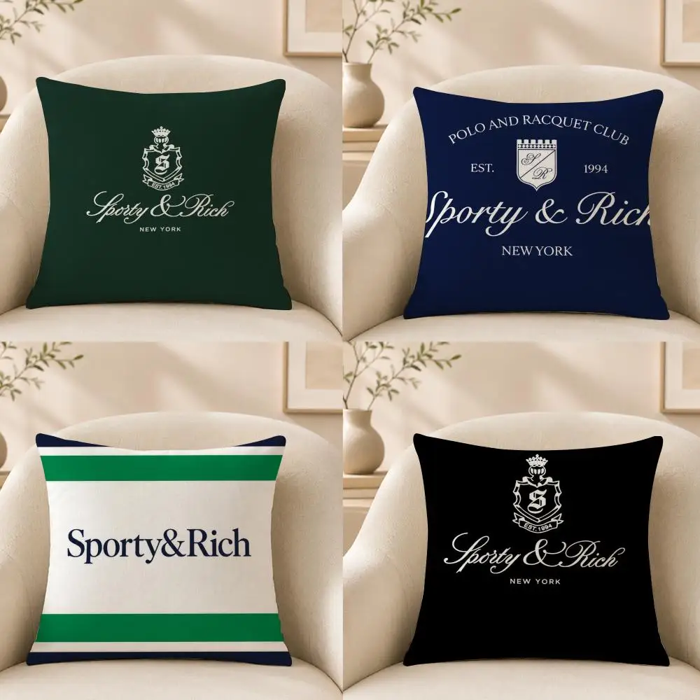 Fashion S-Sporty Rich Cushion Cover Short‑plush Cushion Cover,Breathable,Skin‑friendly,Washable,room Sofa Decor Gift