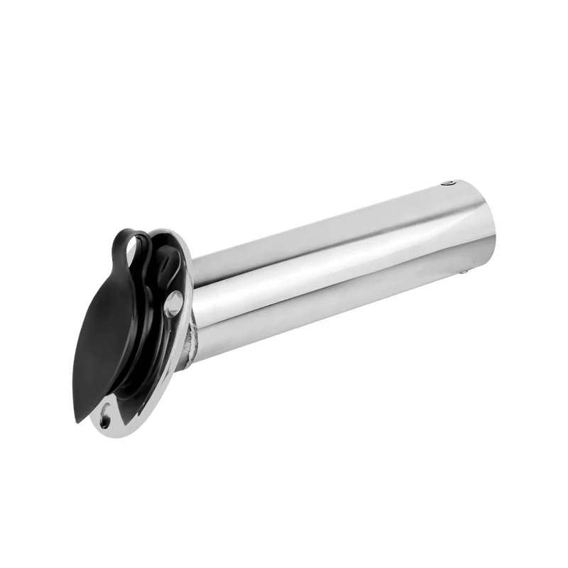 Mirror Polished Boat Accessories 15/30/90 Degree Stainless Steel Heavy Flush Mount Fishing Rod Holder with Lid Inner Tube Gasket