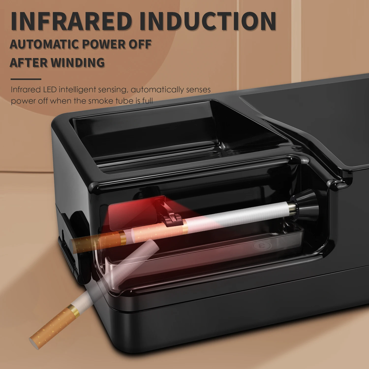 6.5/8mm Automatic Cigarette Rolling Machine Intelligent Infrared Cigarette Maker Tobacco Injector for Men Smoking Accessories