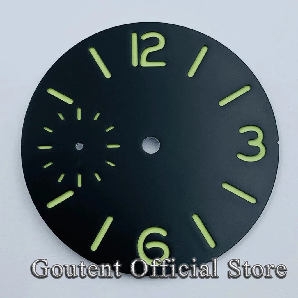 Goutent 37mm Sterile Black White Blue Green Watch Dial Orange Marks Fit ETA 6497 Seagull ST36 movement Watch Parts