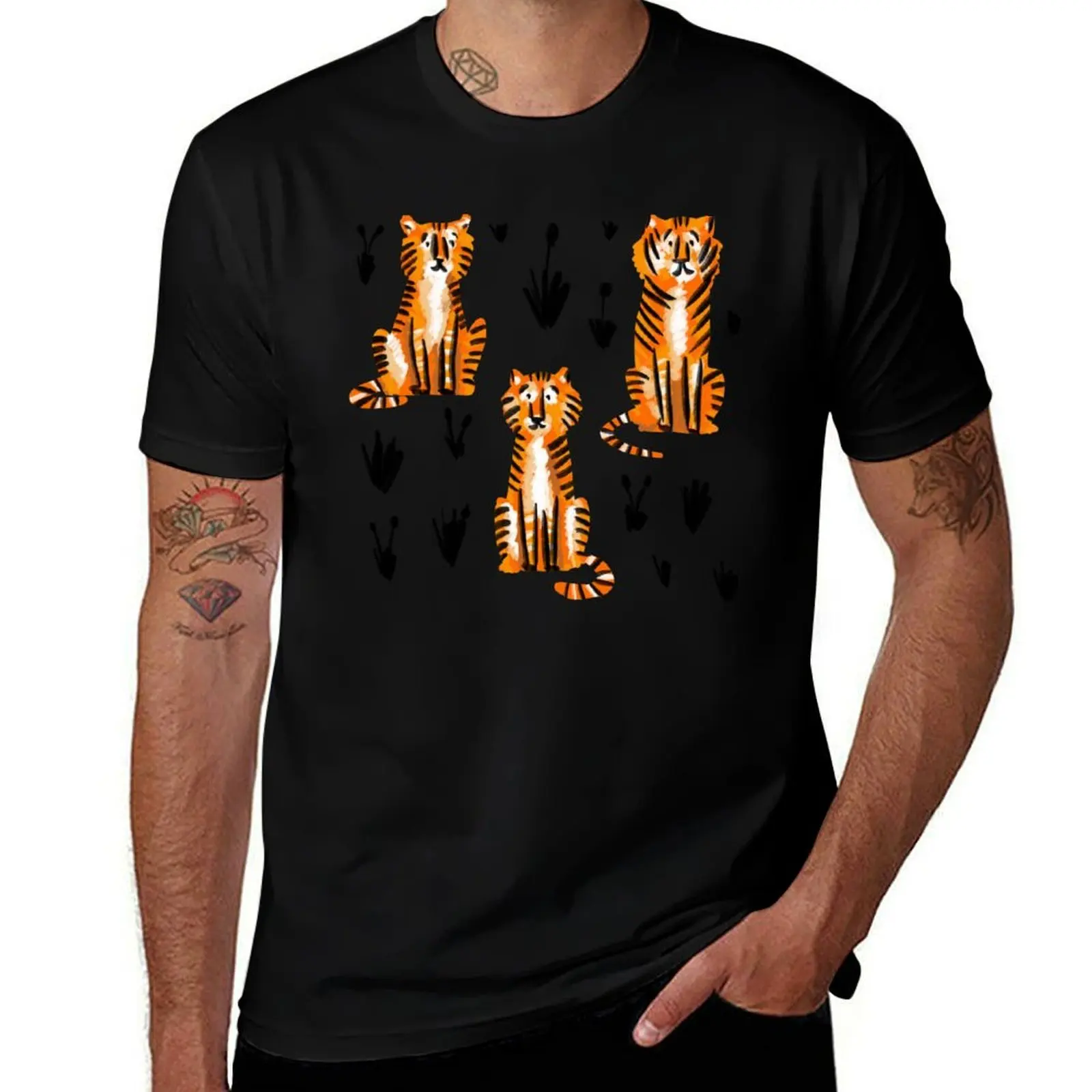 Tigers T-Shirt Active Sports Short Sleeve Cotton Shirt T-Shirt