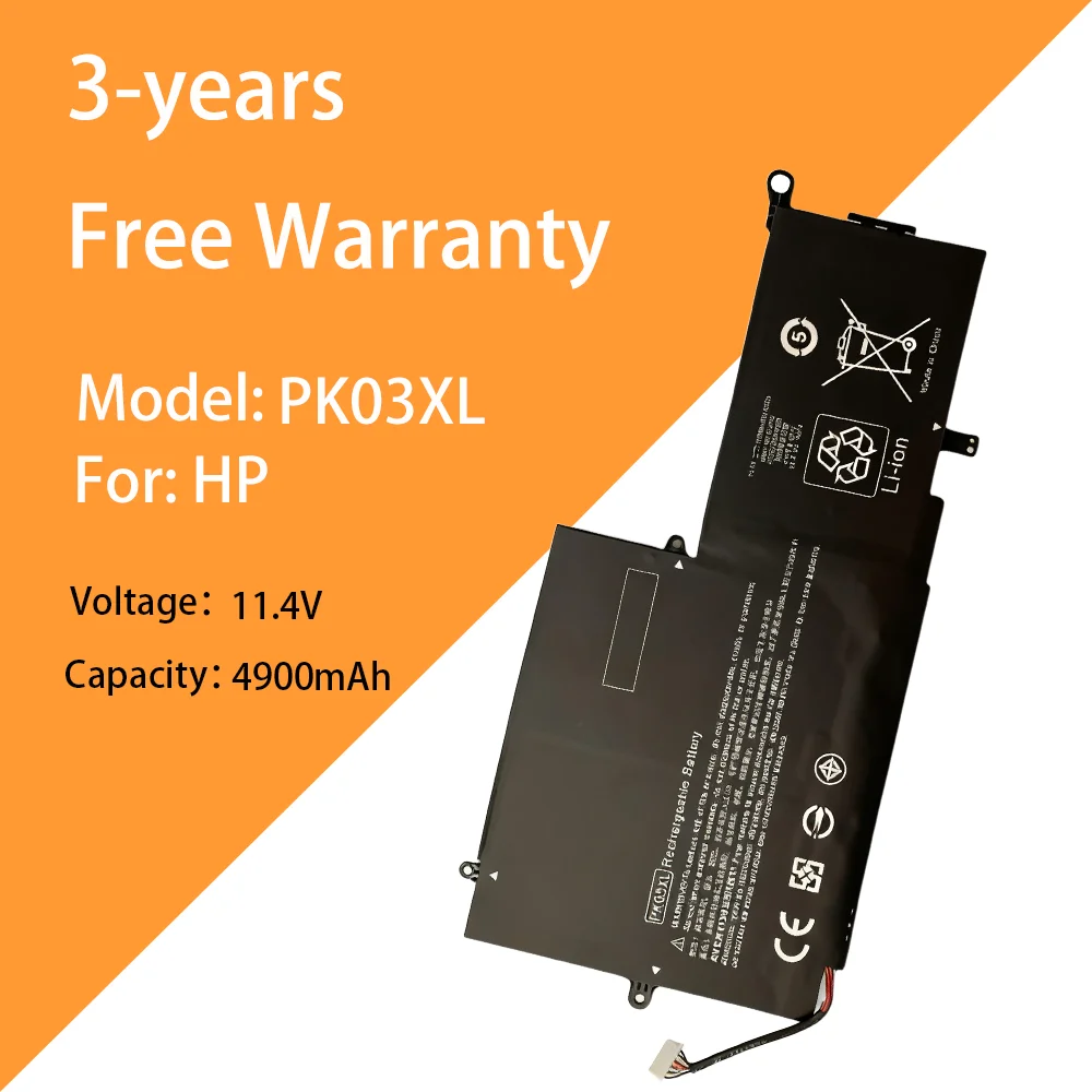 

11.4V 4900mAh Laptop Battery PK03XL for HP Spectre Pro X360 G1 G2 PK03XL TPN-Q157