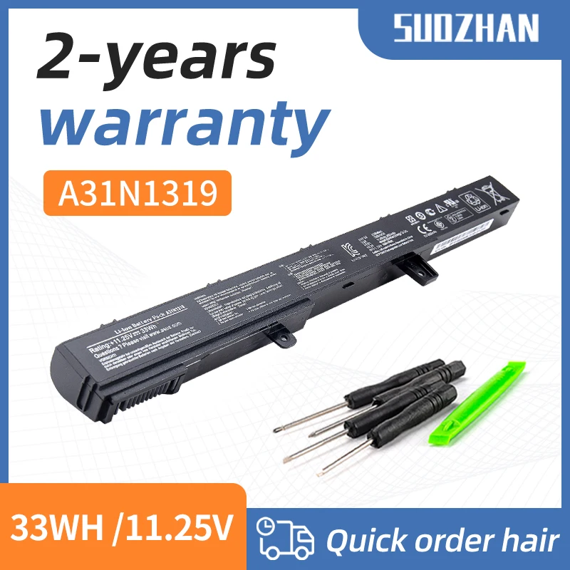 

SUOZHAN A31N1319 bateria do portátil for ASUS X551C X551CA X551M A41N1308 0B110-00250100M X45LI9C YU12008-13007D X451CA X551CA