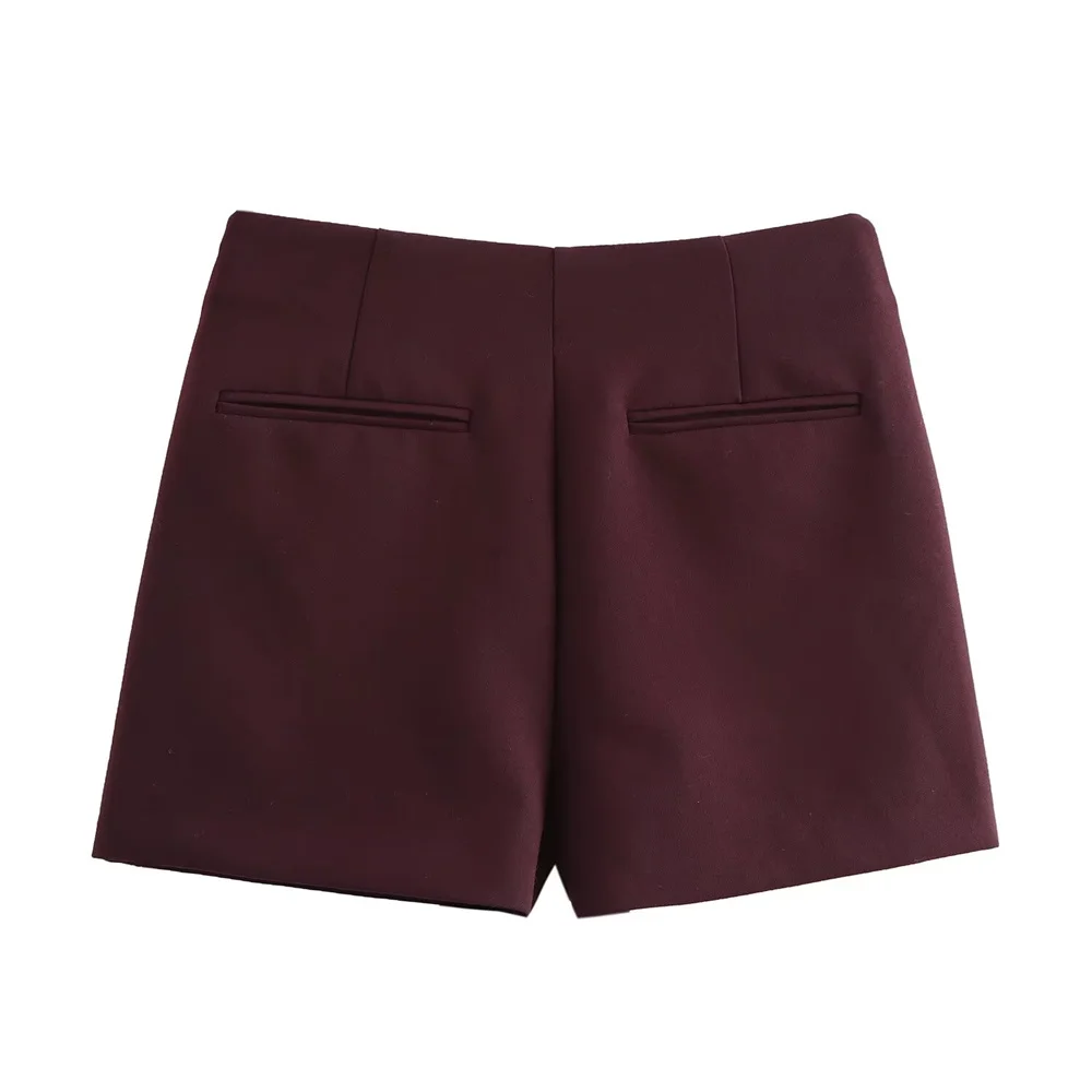 منتج شتوي جديد بلون سادة ريترو سليم صالح ارتفاع الخصر نسخة ألف خط نصف تنورة تنورة صغيرة السراويل للنساء #3