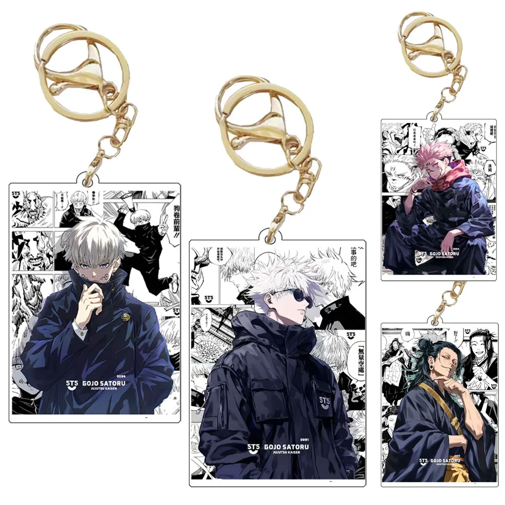 Anime Jujutsu Kaisen Itadori Yuji Satoru Gojo Fushiguro Megumi Geto Suguru Acrylic Keychain DIY Game Collection Bag Pendant