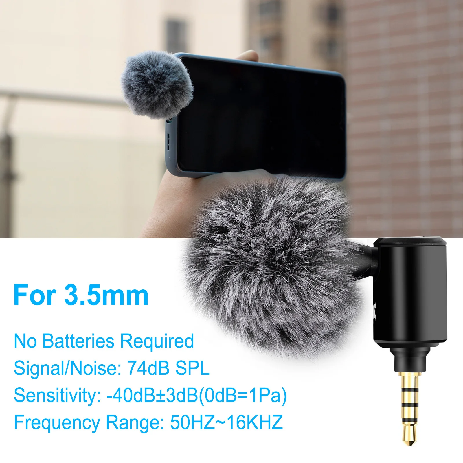 Mikrofon Mini ponsel pintar, colokan 3.5mm/tipe C, mikrofon Studio foto ponsel, MIK Cardioid Pickup, sudut 90 ° dapat disesuaikan